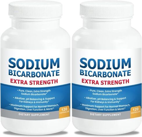 Sodium Bicarbonate Capsules Extra Strength 1300mg Organic Use No Junk. 1 Sodium Bicarbonate Capsule is 1300mg. Pure Sodium Bicarbonate Tablet in Kuwait