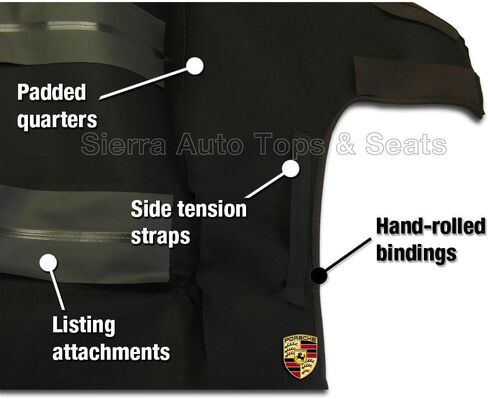 Sierra Auto Tops Convertible Top Replacement for Porsche 944/968 1989-1995, German Classic Canvas, Black in Saudi Arabia