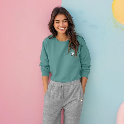DALIX Cappuccino Embroidered Jogger Pant Soft Fleece Relaxed Fit Lounge Womens in Saudi Arabia