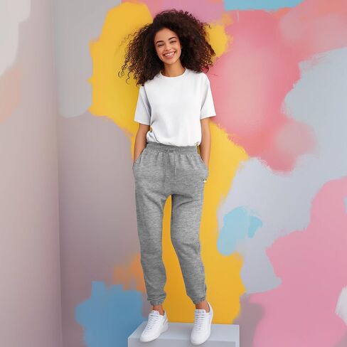 DALIX Cappuccino Embroidered Jogger Pant Soft Fleece Relaxed Fit Lounge Womens in Saudi Arabia
