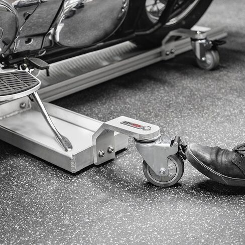 Black Widow Pro Motor Motorcycle Dolly Strong Lightweight Aluminium 1500 lb. قدرة الوزن القابلة للتعديل بالكامل على قفل صفيحة قفل القفل in Saudi Arabia