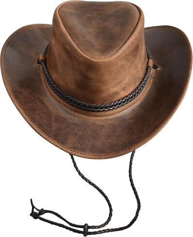 Sidewinder Mens Cowboy Leather Hat Western Style Unisex Australian Braided Hatband in Kuwait