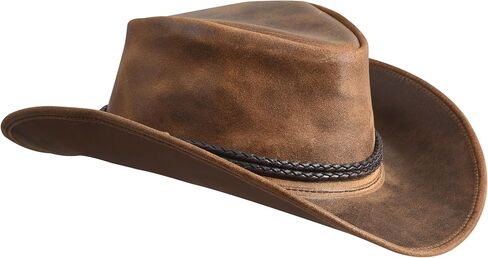 Sidewinder Mens Cowboy Leather Hat Western Style Unisex Australian Braided Hatband in Kuwait