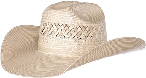 American Hats Co Two Tone Vented Ivory and Tan Rancher Crease Straw Hat in Saudi Arabia