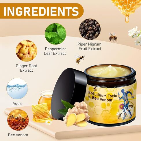 2Pcs Botulinum Toxin & Bee Venom-Relief Bone Healing Cream, Bee Venom Cream Joint Relief Gel, Advanced Joint and Bone C-ream for Back, Knee, Hands and Neck in Kuwait