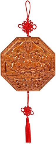 زخرفة مرآة محظوظة - 5.5 بوصة صينية فنغ شوي باجوا مرآة مع رأس الأسد للحماية والزخرفة الطاوية الفنية in Kuwait