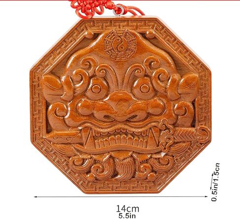 زخرفة مرآة محظوظة - 5.5 بوصة صينية فنغ شوي باجوا مرآة مع رأس الأسد للحماية والزخرفة الطاوية الفنية in Kuwait