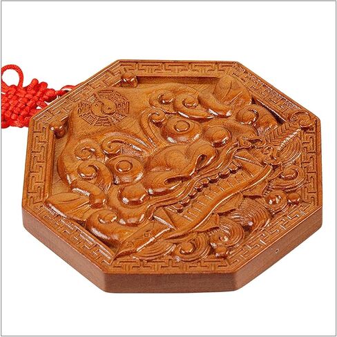 زخرفة مرآة محظوظة - 5.5 بوصة صينية فنغ شوي باجوا مرآة مع رأس الأسد للحماية والزخرفة الطاوية الفنية in Kuwait