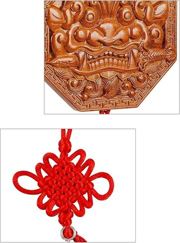 زخرفة مرآة محظوظة - 5.5 بوصة صينية فنغ شوي باجوا مرآة مع رأس الأسد للحماية والزخرفة الطاوية الفنية in Kuwait