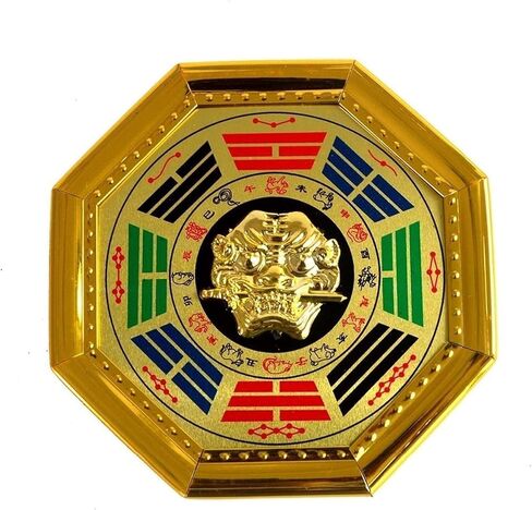 Lucky Scrying Mirror Decoration,Bagua Mirror Feng Shui Pavilion Gossip Mirror Convex Mirror Chinese Bagua Mirror(12cm) in Saudi Arabia