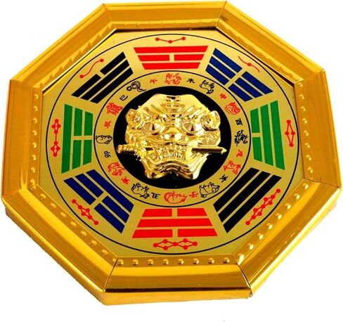 Lucky Scrying Mirror Decoration,Bagua Mirror Feng Shui Pavilion Gossip Mirror Convex Mirror Chinese Bagua Mirror(12cm) in Saudi Arabia
