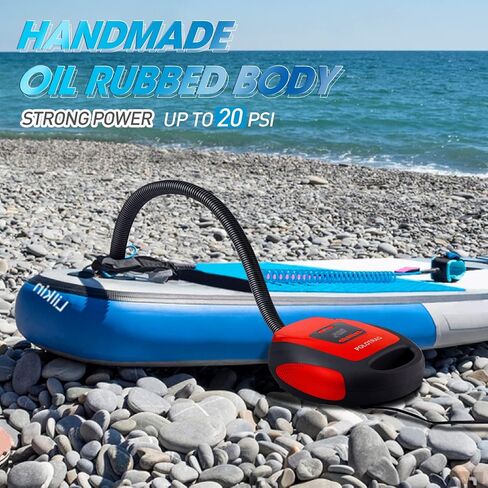 Paddle Board Pump, SUP Electric Pump, Professional 20 PSI Portable Air Compressor with Auto-Off, Deflation Function and 12V DC Car Cigarette Lighter for Inflatables, Kayaks and Boats(Orange) in Saudi Arabia