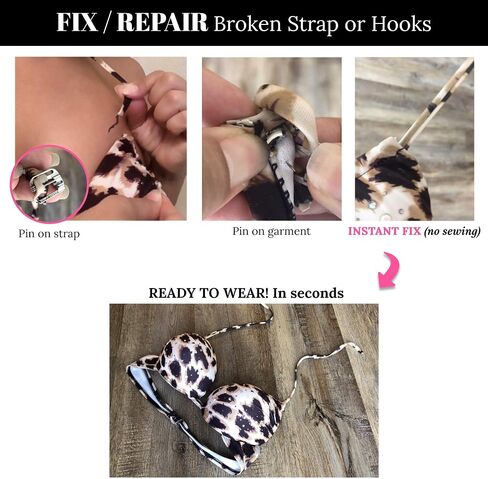 STRAP N' GUARD (بدون خياطة) استبدال خطافات حمالة صدر ملابس السباحة مقاس 1 بوصة، معدنية، خطافات دبوسية بواسطة أشرطة دبوسية in Kuwait