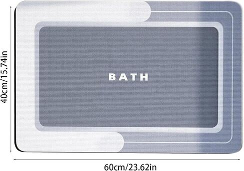 Household Bath Mat, Multipurpose Bathroom Rugs, Lightweight Non Slip Bath Rug, Super Absorbent Quick Dry Easy to Care(Grey) in Saudi Arabia