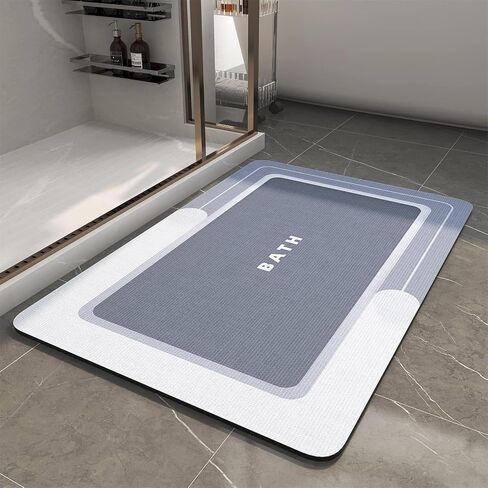 Household Bath Mat, Multipurpose Bathroom Rugs, Lightweight Non Slip Bath Rug, Super Absorbent Quick Dry Easy to Care(Grey) in Saudi Arabia