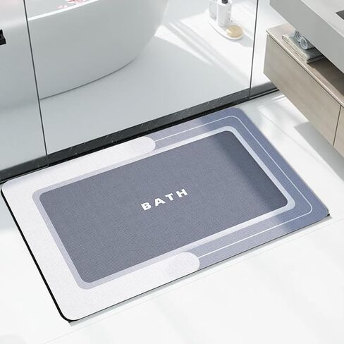 Household Bath Mat, Multipurpose Bathroom Rugs, Lightweight Non Slip Bath Rug, Super Absorbent Quick Dry Easy to Care(Grey) in Saudi Arabia