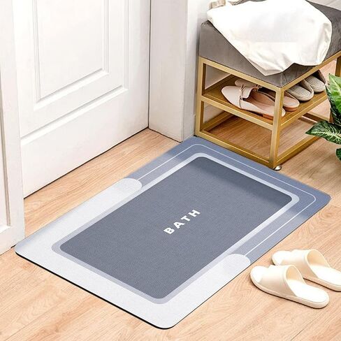 Household Bath Mat, Multipurpose Bathroom Rugs, Lightweight Non Slip Bath Rug, Super Absorbent Quick Dry Easy to Care(Grey) in Saudi Arabia