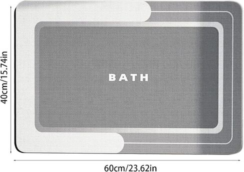 Household Bath Mat, Multipurpose Bathroom Rugs, Lightweight Non Slip Bath Rug, Super Absorbent Quick Dry Easy to Care(Grey) in Saudi Arabia
