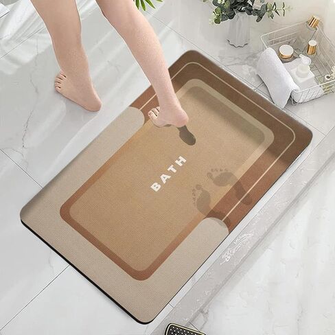 Household Bath Mat, Multipurpose Bathroom Rugs, Lightweight Non Slip Bath Rug, Super Absorbent Quick Dry Easy to Care(Grey) in Saudi Arabia