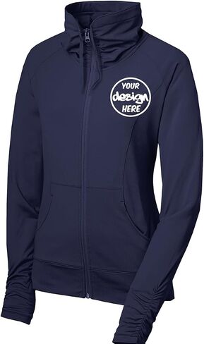 INK STITCH Women Lst852 Custom Personalized Embroidery Logo Texts Stretch Full Zip Jackets in Saudi Arabia