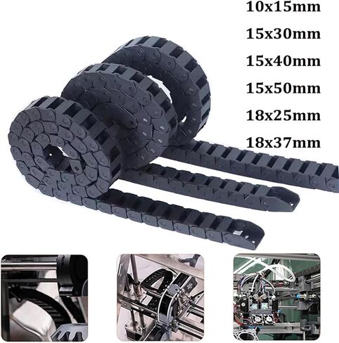 10x15mm 15x30mm 15x50mm 18x25mm 18x37mm L1000mm Cable Cable Carrier Carrier مع موصلات نهائية لأدوات جهاز التوجيه CNC (7 × 7 مم) in Saudi Arabia