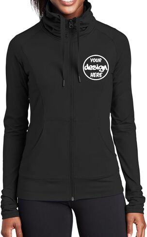 INK STITCH Women Lst852 Custom Personalized Embroidery Logo Texts Stretch Full Zip Jackets in Saudi Arabia