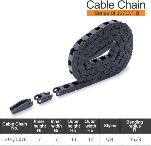 1Meter Cable Cable Chain Bridge نوع سلسلة غير فتح من J07Q.1.B 7 * 7MM Bending Radius R15 28 (28mm) in Saudi Arabia