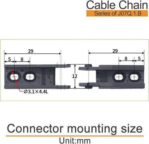 1Meter Cable Cable Chain Bridge نوع سلسلة غير فتح من J07Q.1.B 7 * 7MM Bending Radius R15 28 (28mm) in Saudi Arabia