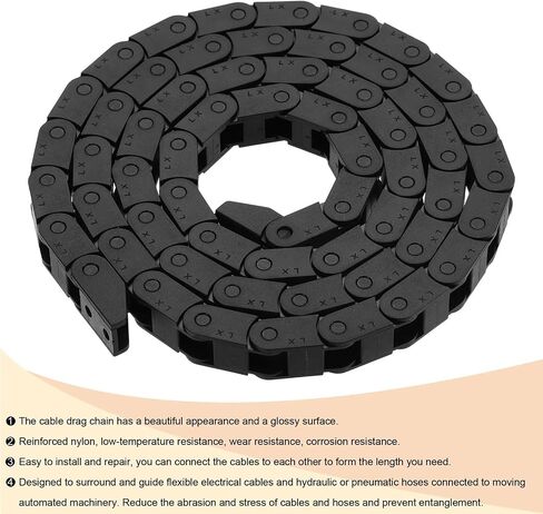 نوع سلسلة السحب غير فتح نوع R18 R25 R28 7x7 8x8 6x10 10x10 7x15 10x15mm L1m Cable Carrier مع نهايات للطابعة ثلاثية الأبعاد (R28 10x15mm) in Saudi Arabia