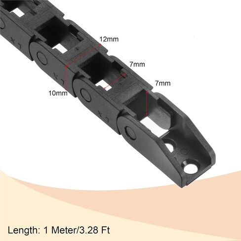 نوع سلسلة السحب غير فتح نوع R18 R25 R28 7x7 8x8 6x10 10x10 7x15 10x15mm L1m Cable Carrier مع نهايات للطابعة ثلاثية الأبعاد (R28 10x15mm) in Saudi Arabia