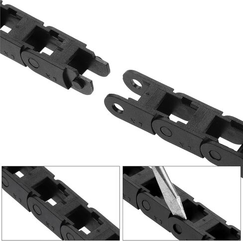 نوع سلسلة السحب غير فتح نوع R18 R25 R28 7x7 8x8 6x10 10x10 7x15 10x15mm L1m Cable Carrier مع نهايات للطابعة ثلاثية الأبعاد (R28 10x15mm) in Saudi Arabia