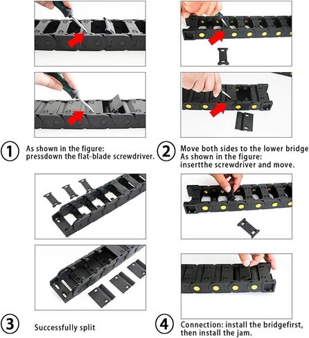 Cable Chains R18 7x7 Non-Opening Plastic Towline 1 Meter Length Drag Chain Bridge Type in Saudi Arabia