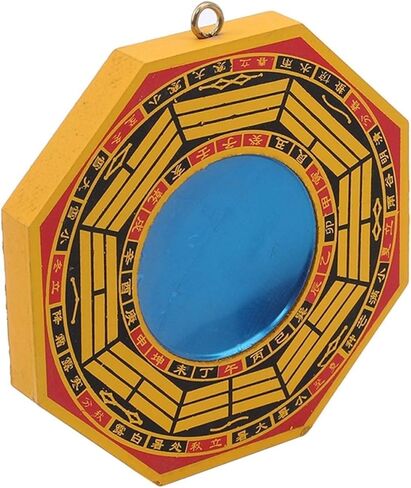 Bagua Mirror Chinese Auspicious Feng Shui Antique Concave and Convex Bagua Wooden Mirror Home and Office Feng Shui Bagua Wooden Decorations, Ancient Chinese Decorations(Concave,7 inch) in Saudi Arabia