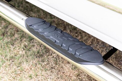 Rough Country Stainless Steel Oval Nerf Steps for Chevy Silverado & GMC Sierra 1500/2500HD/3500HD (2007-2019) Crew Cab - OEM Style Rails with Built-in Side Steps in Saudi Arabia