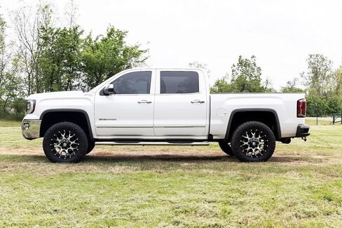Rough Country Stainless Steel Oval Nerf Steps for Chevy Silverado & GMC Sierra 1500/2500HD/3500HD (2007-2019) Crew Cab - OEM Style Rails with Built-in Side Steps in Saudi Arabia