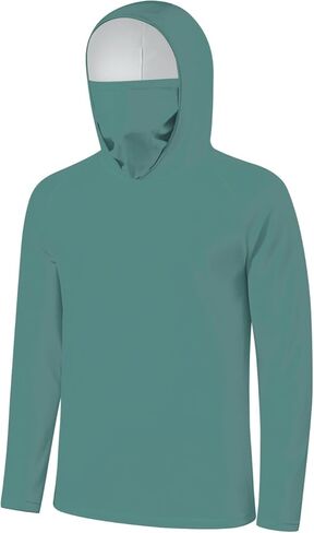 قميص حماية أشعة الشمس للرجال مع قناع خفيف الأكمام طويلة الأكمام مقنعًا in Kuwait