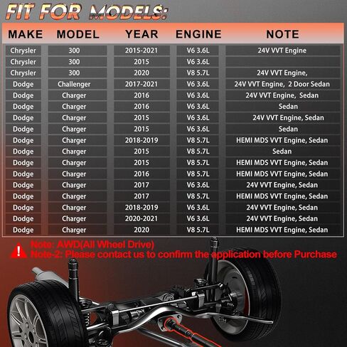 Front Complete Drive Shaft Fit for Dodge Challenger 2017-2021 ، Fit for Charger 2015-2020 & Chrysler 300 2015-2021 ، Prop Shaft Drivword Assembly AWD applies# 68200149ad ، 68200149ab in Saudi Arabia