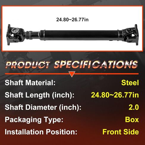 Front Complete Drive Shaft Fit for Dodge Challenger 2017-2021 ، Fit for Charger 2015-2020 & Chrysler 300 2015-2021 ، Prop Shaft Drivword Assembly AWD applies# 68200149ad ، 68200149ab in Saudi Arabia