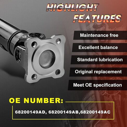 Front Complete Drive Shaft Fit for Dodge Challenger 2017-2021 ، Fit for Charger 2015-2020 & Chrysler 300 2015-2021 ، Prop Shaft Drivword Assembly AWD applies# 68200149ad ، 68200149ab in Saudi Arabia