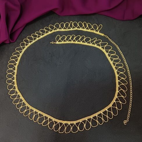 Efulgenz Gold Tone المجوهرات الهندية للنساء دبي على غرار Kamarbandh هندية Gold Ball Beads Chain Kamarbandh بطن سلسلة الخصر حزام الشاطئ المجوهرات المجوهرات جسم المجوهرات in Saudi Arabia