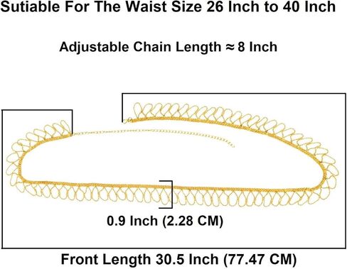 Efulgenz Gold Tone المجوهرات الهندية للنساء دبي على غرار Kamarbandh هندية Gold Ball Beads Chain Kamarbandh بطن سلسلة الخصر حزام الشاطئ المجوهرات المجوهرات جسم المجوهرات in Saudi Arabia