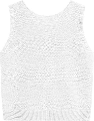 ZAFUL Sweater Vest Top for Women Casual Cropped Bow Tie Back Sleeveless Sweaters Knitted Tank Tops 2025 in Saudi Arabia