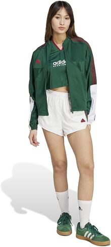 قميص قصير للسيدات من adidas Tiro Nations Pack، أخضر داكن/بورجوندي جامعي/أبيض سحابي، مقاس صغير in Saudi Arabia