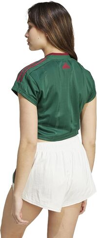 قميص قصير للسيدات من adidas Tiro Nations Pack، أخضر داكن/بورجوندي جامعي/أبيض سحابي، مقاس صغير in Saudi Arabia