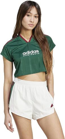قميص قصير للسيدات من adidas Tiro Nations Pack، أخضر داكن/بورجوندي جامعي/أبيض سحابي، مقاس صغير in Saudi Arabia