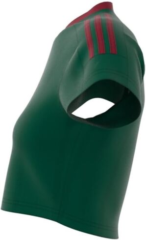قميص قصير للسيدات من adidas Tiro Nations Pack، أخضر داكن/بورجوندي جامعي/أبيض سحابي، مقاس صغير in Saudi Arabia