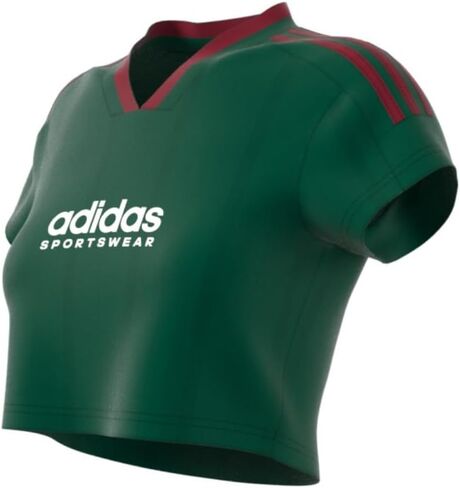 قميص قصير للسيدات من adidas Tiro Nations Pack، أخضر داكن/بورجوندي جامعي/أبيض سحابي، مقاس صغير in Saudi Arabia