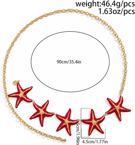 Starfish Waist Chain for Women Gold Plated Sexy Starfish Belly Jewelry Adjustable Hip Chain for Bikini Swimwear Summer Beach Charm Waist Chain Boho Summer Festival Body Chain Beach Vacation Hip Accessories in Saudi Arabia