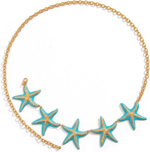 Starfish Waist Chain for Women Gold Plated Sexy Starfish Belly Jewelry Adjustable Hip Chain for Bikini Swimwear Summer Beach Charm Waist Chain Boho Summer Festival Body Chain Beach Vacation Hip Accessories in Saudi Arabia