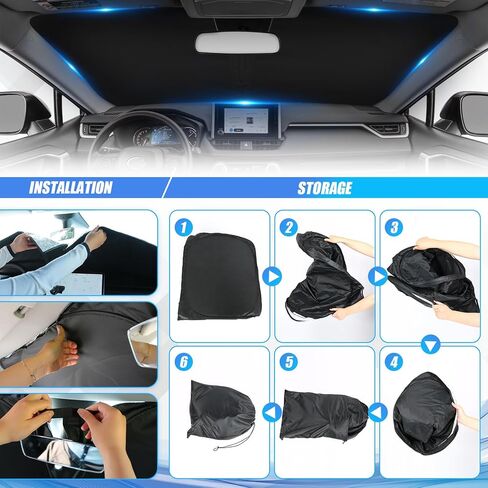 6 Layers Thicken Windshield Sun Shade Compatible with 2016-2024 Honda Pilot Foldable Car Windshield Cover Vehicle Sun Protector for Front Window Reflect UV Sun and Heat in Saudi Arabia